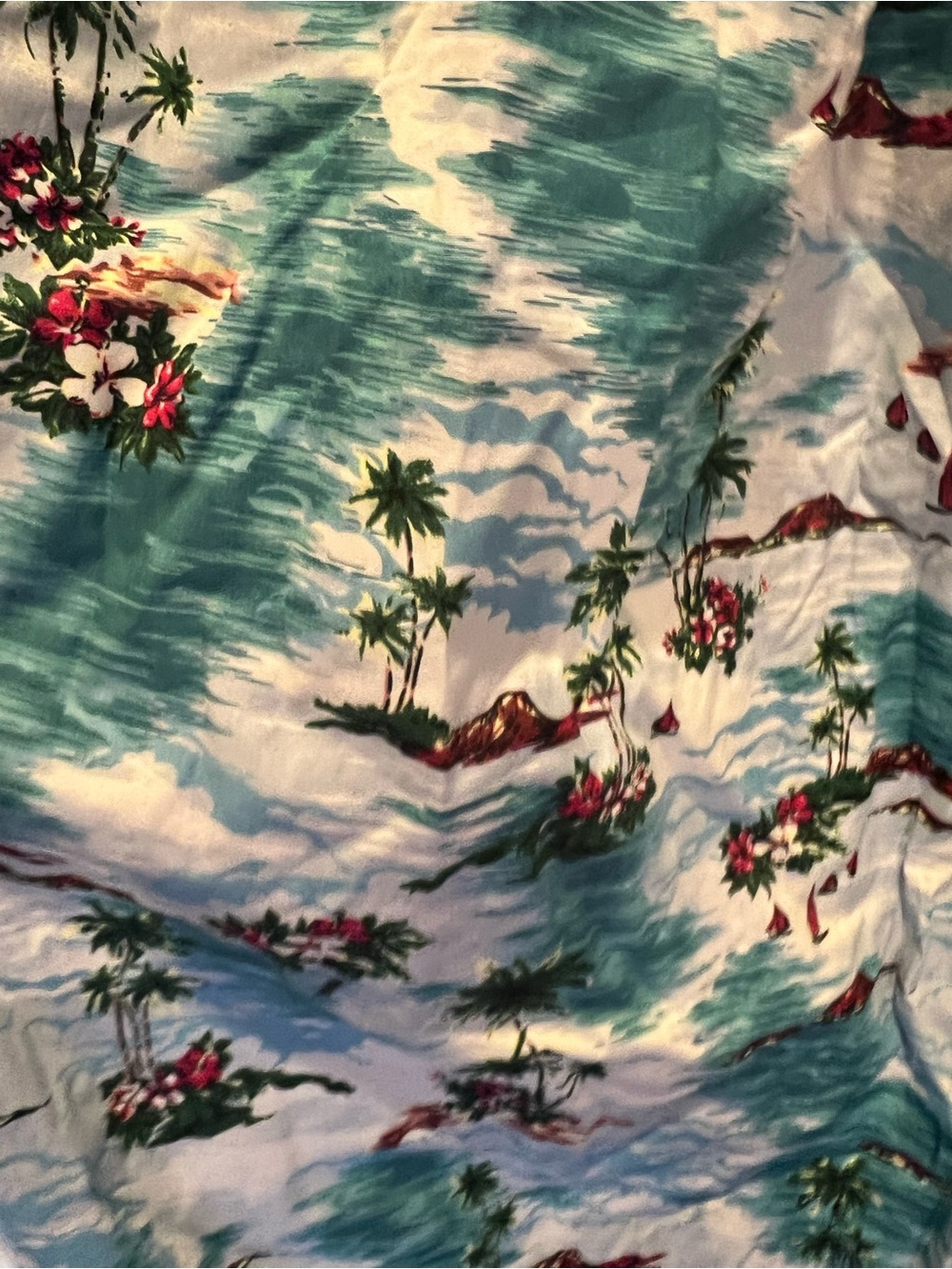 Hell Bunny Teal & White Tropical Print Skirt - Picture 3 of 5
